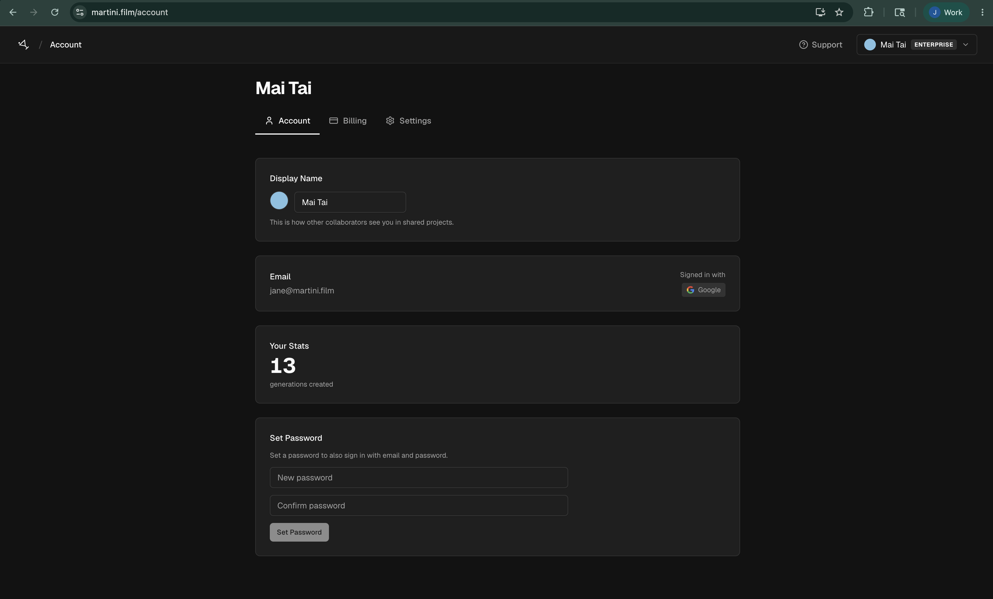 Account and profile