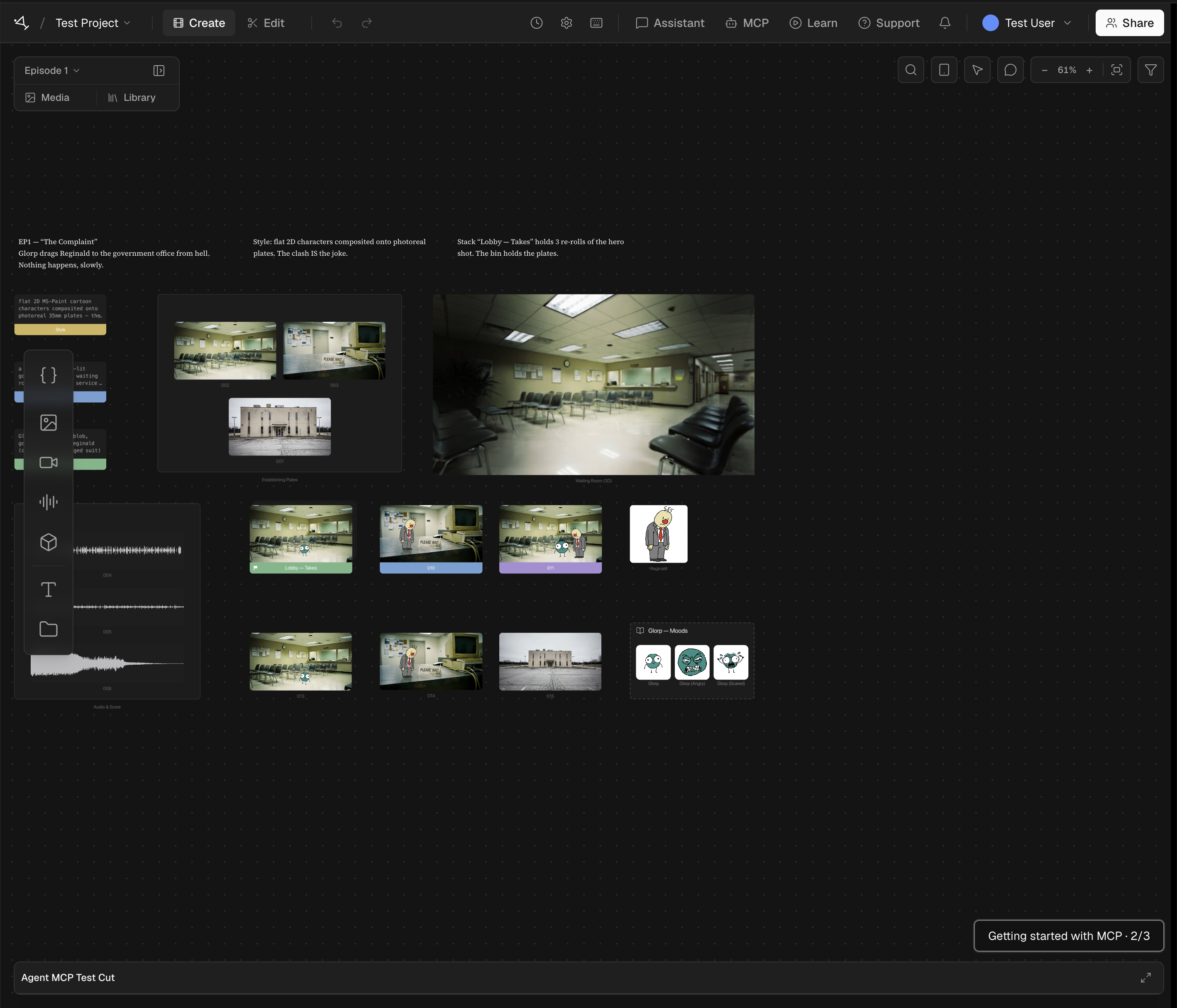 The canvas after returning to desktop controls