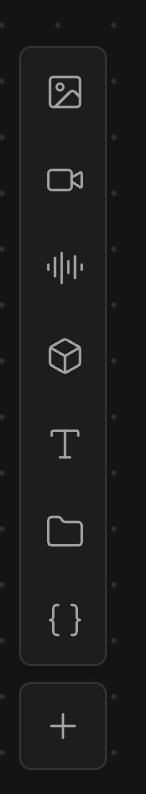 The vertical Add to canvas object toolbar