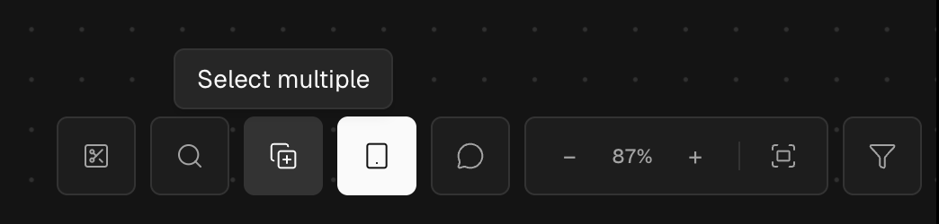 The Select multiple button in the tablet toolbar